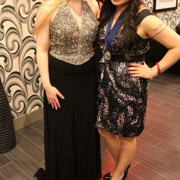 Floor Length Beaded Evening Gown - Picture 8 of 8